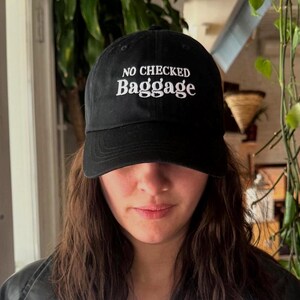 No Checked Baggage Hat (black) – Embroidered Dad Cap