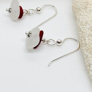 Rare Red Sea Glass Earrings, Sea Glass Earrings, Red Sea Glass, Christmas For Mom, Coastal Earrings image 4