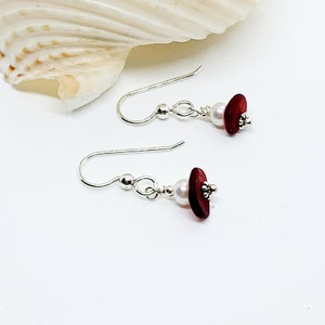 Rare Red Sea Glass Earrings, Sea Glass Earrings, Red Sea Glass, Christmas For Mom, Coastal Earrings image 5