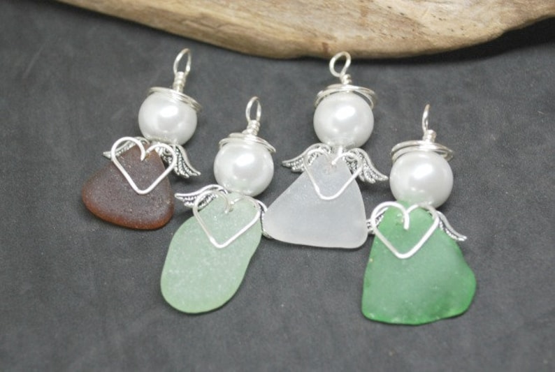 Sea Glass Guardian Angel, Sea Glass Angel, Beach Glass Angel, Beach Ornament, Beach Angel, Sea Glass Gift, Gift For Nurse, Small Angel image 7