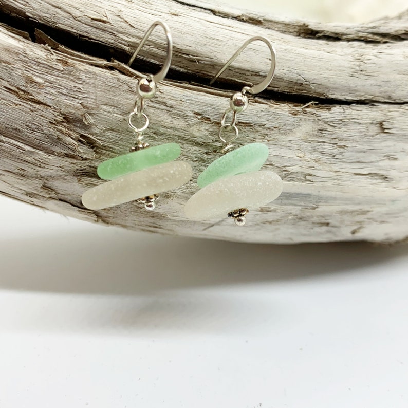 Sterling Sea Glass Earrings, Sea Glass Earrings, Sea Glass Gift For Mom, Lake Erie Beach Glass, Sea Glass Jewelry image 7