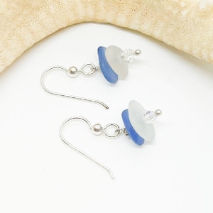 Blue Seaglass Earrings, Sea Glass Earrings, Sea Glass Jewelry, Seaglass Gift, Gift for Mom, Sea Glass, Beach Glass
