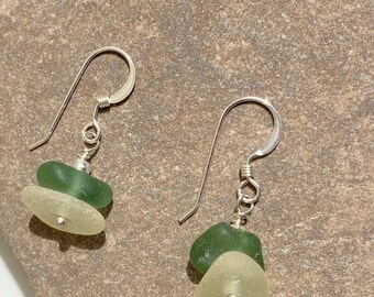 Sea Glass Earrings, Lake Jewelry, Sea Glass Gift, Pierced Sea Glass Earrings, Sea Glass, Coastal Jewelry