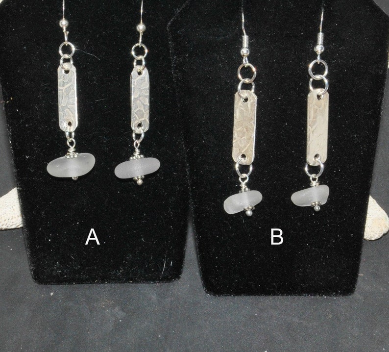 Sea Glass Earrings, Sterling Sea Glass Earrings, Sterling Drop Earrings, Sea Glass Jewelry, Pretty Earrings, Jewelry For Friend image 8
