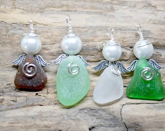 Sea Glass Angel, Sea Glass Guardian Angel, Beach Glass Angel