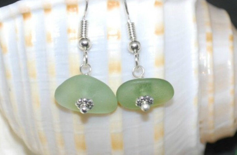 Sea Glass Gift Sea Glass Jewelry Sea Glass Earrings Beach Glass Earrings Puerto Rico Sea Glass Seafoam Sea Glass