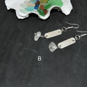 Sea Glass Earrings, Sterling Sea Glass Earrings, Sterling Drop Earrings, Sea Glass Jewelry, Pretty Earrings, Jewelry For Friend image 5