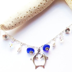 Sea Glass Bracelet, Sea Glass Charm Bracelet, Sterling Sea Glass Bracelet, Beach Bracelet, Sea Glass Gift For Her