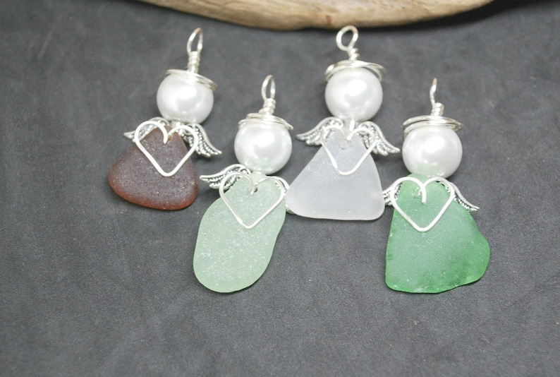 Sea Glass Guardian Angel, Sea Glass Angel, Beach Glass Angel, Beach Ornament, Beach Angel, Sea Glass Gift, Gift For Nurse, Small Angel image 9