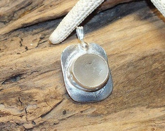 Sea Glass Pendant, Seaglass Jewelry, Sterling Silver Seaglass Pendant, Sea Glass Gift, Seaglass Necklace