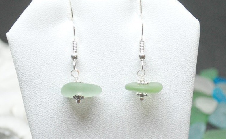 Sea Glass Gift Sea Glass Jewelry Sea Glass Earrings Beach Glass Earrings Puerto Rico Sea Glass Seafoam Sea Glass
