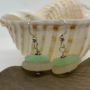 Sterling Sea Glass Earrings, Sea Glass Earrings, Sea Glass Gift For Mom, Lake Erie Beach Glass, Sea Glass Jewelry image 2