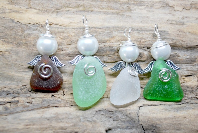 Sea Glass Angel, Sea Glass Guardian Angel, Beach Glass Angel, Beach Ornament, Beach Angel, Sea Glass Gift, Gift For Nurse, Small Angel image 8