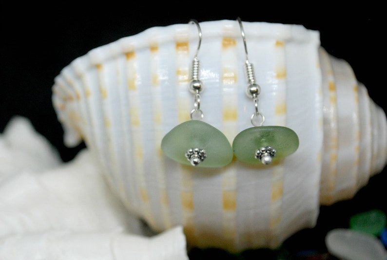 Sea Glass Gift Sea Glass Jewelry Sea Glass Earrings Beach Glass Earrings Puerto Rico Sea Glass Seafoam Sea Glass