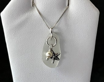 Sea Glass Necklace, Starfish Necklace, Sea Glass Jewelry, Beach Gift, Lake Erie Gift
