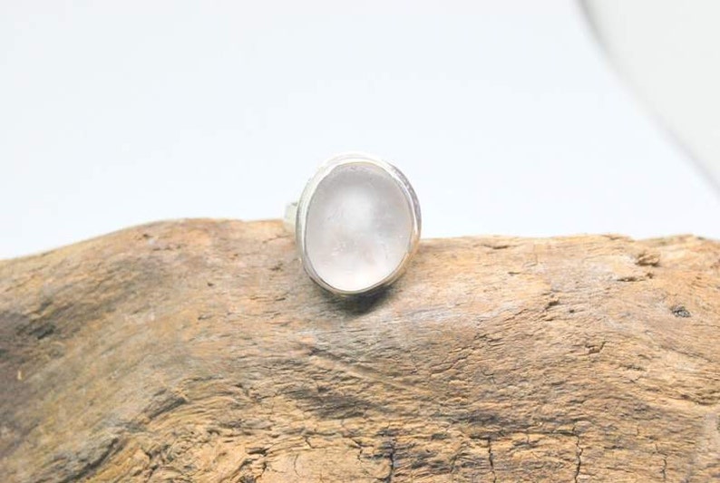 Sterling Beach Glass Ring Beach Glass Jewelry US Ring Size 8 12 Beach Gift Lake Erie Beach Glass Ring