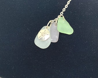 Sea Glass Necklace, Dangle Sea Glass Necklace, Sea Glass Jewelry, Sea Glass Gift For Mom, Best Friend Gift