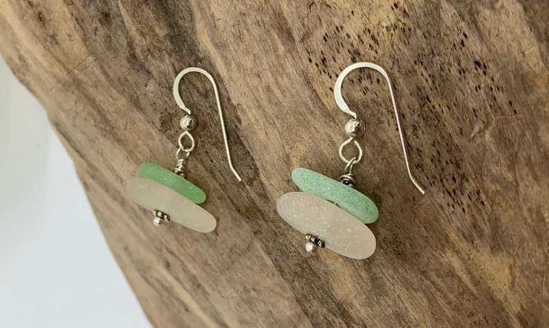 Sterling Sea Glass Earrings, Sea Glass Earrings, Sea Glass Gift For Mom, Lake Erie Beach Glass, Sea Glass Jewelry image 6