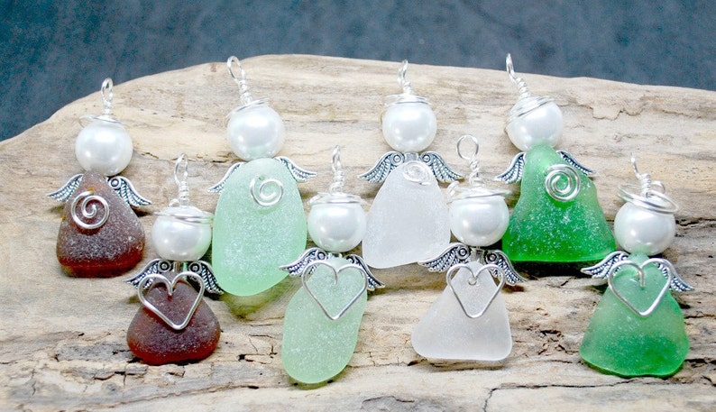 Sea Glass Guardian Angel, Sea Glass Angel, Beach Glass Angel, Beach Ornament, Beach Angel, Sea Glass Gift, Gift For Nurse, Small Angel image 4