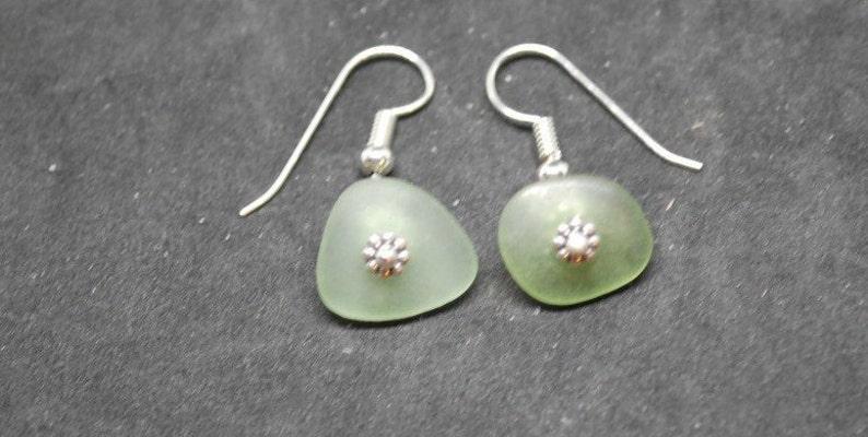 Sea Glass Gift Sea Glass Jewelry Sea Glass Earrings Beach Glass Earrings Puerto Rico Sea Glass Seafoam Sea Glass