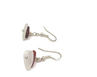 Red Sea Glass Earrings, Sea Glass Earrings. Red Sea Glass, Sea Glass Jewelry, Sea Glass Jewelry, Sea Glass Gift