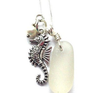 Sterling Seaglass Seahorse Necklace, Seaglass Jewelry, Seahorse Jewelry, Beach Necklace, Sea Glass Pendant, Gift For Mom image 5