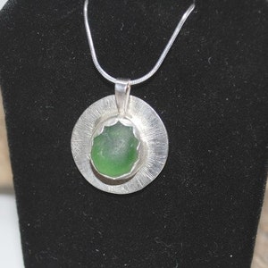 Sea Glass Pendant,  Green Sea Glass Necklace, Sterling Sea Glass Jewelry, Sea Glass Gift For Mom, Sea Glass Jewelry