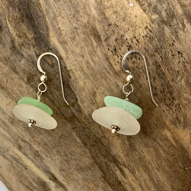 Sterling Sea Glass Earrings, Sea Glass Earrings, Sea Glass Gift For Mom, Lake Erie Beach Glass, Sea Glass Jewelry image 8