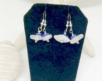 Blue Seaglass, Sea Glass Earrings, Sea Glass Jewelry, Seaglass Gift, Gift for Mom, Sea Glass