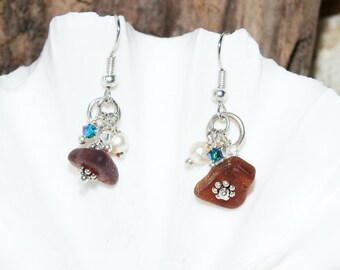 Sea Glass Earrings, Sea Glass Earrings, Sea Glass Jewelry, Lake Erie Jewelry, Lake Glass, Sea Glass