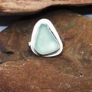 Sterling Silver Sea Glass Ring, Sterling Ring, Sea Glass Ring, US 6 1/4 Ring, Sea Glass Jewelry, Sea Glass Gift For Mom