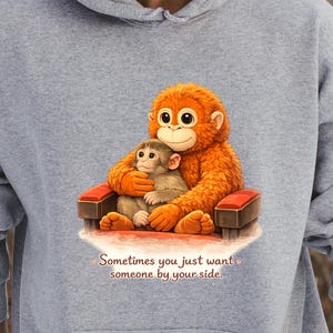 Monkey Comfort Hoodie: Emotional Support Sweatshirt, Cozy Graphic Pullover image 1