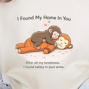 Monkey Love Hoodie: Romantic Quote Sweatshirt, Cozy Couple Gift