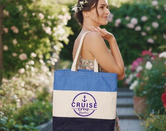 Personalized Cruise Tote Bag Custom Name Beach Shopper Nautical Travel Gift