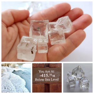 4 Natural Pure Dead Sea Salt Cubes • Halite Crystals • Nature Miracle • Dead Sea • Lowest Place on Earth • Israel • Holy Land