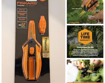 Fiskars TITANIUM Micro-Tip Snips Pruning Scissors 9924 Floral Plant Herbs 6" NEW