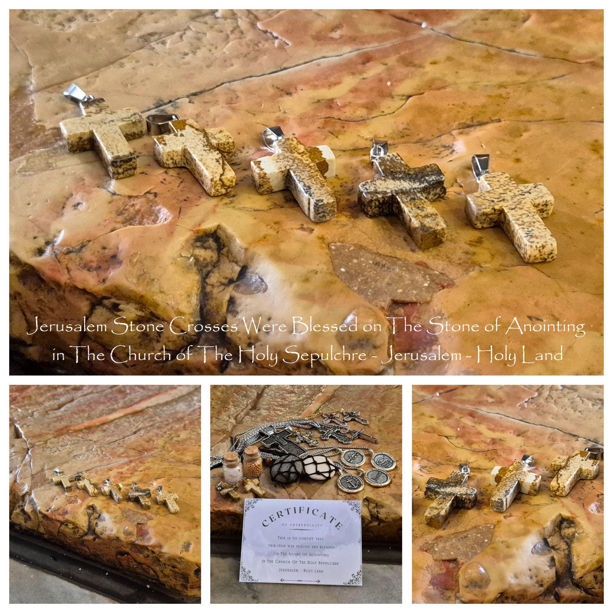 Jerusalem Stone † Сrosses Were Blessed on The Stone of Unction in The Church of The Holy Sepulchre • Jerusalem • Holy Land • To Choose From