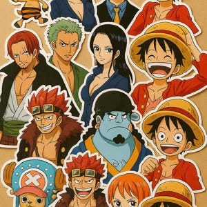 Lotto di 50 adesivi One Piece – Adesivi Anime Luffy Chopper Zoro Nami Sanji – 50 pezzi casuali