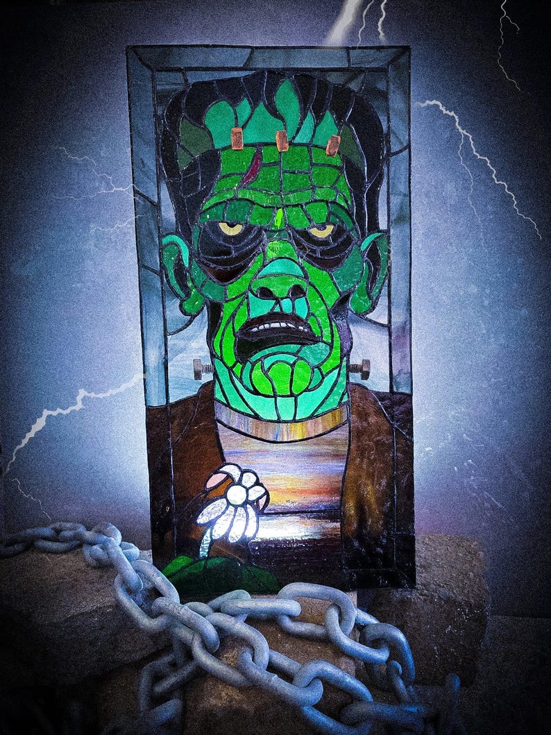 Copy Monster Pattern Glass FRANKENSTEIN’S MONSTER Digital Pattern, Advanced Stained Glass, Pdf/jpg ...