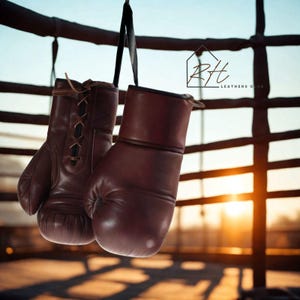 Vintage-Style Premium Leather Boxing Gloves – Heavy Bag Training Gloves | Ideal for Fitness, Sparring & Gift for Boxing Enthusiasts.