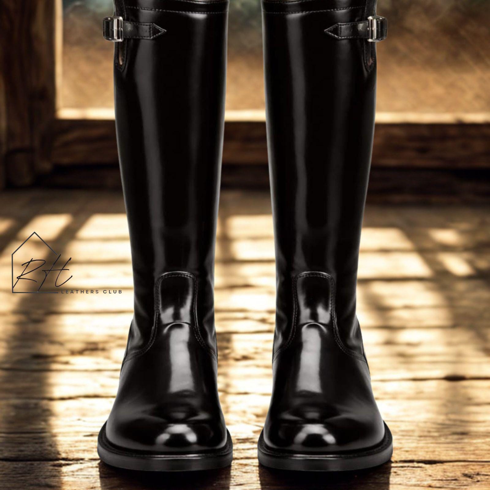Bottines D'Équitation Femme En Cuir - Talon Vintage 7,5 Cm Bottines D'Équitation Femme En Cuir - Talon Vintage 7,5 Cm