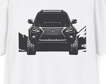 Camiseta unisex con silueta del Lexus GX460 - Perfecta para amantes de los coches y entusiastas de las actividades al aire libre, aniversarios y uso casual.