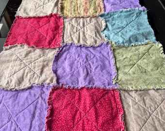 Spring rag quilt table runner