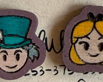 Alice in Wonderland  earring studs