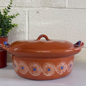 Handmade Michoacan Clay Casserole: Lead-Free Mexican Cazuela de Barro