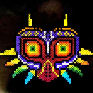 Majora&#39;s Mask Perler Bead Sprite - Decorazione da parete pixel art di The Legend of Zelda