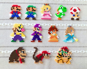 Super Mario Characters Perler Beads – Handmade Pixel Art Sprites (Set of 12)