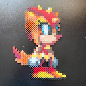 Sonic Superstars Perler Bead Sprite: Sonic, Tails, Knuckles, Amy & Trip