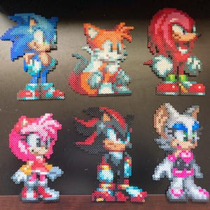 Sonic the Hedgehog & Friends Perler Bead Sprites - Sonic Wall Art Gift