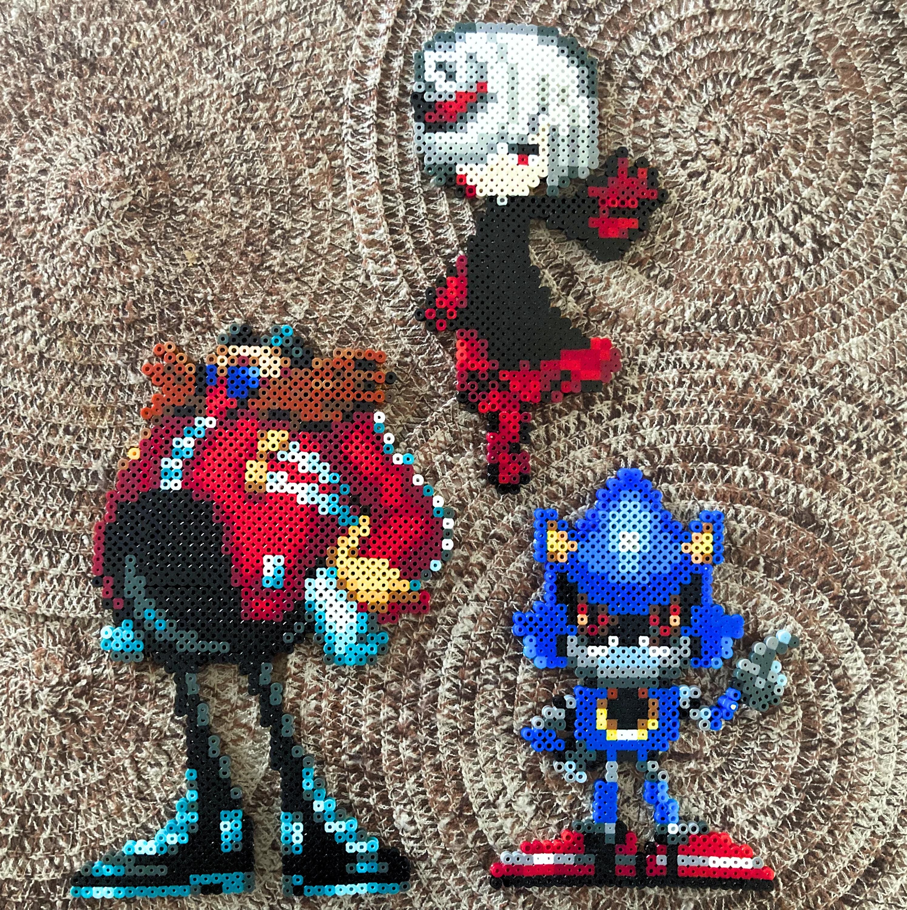 Dr. Eggman, Metal Sonic, and Sage - Perler Bead Figurines - Etsy